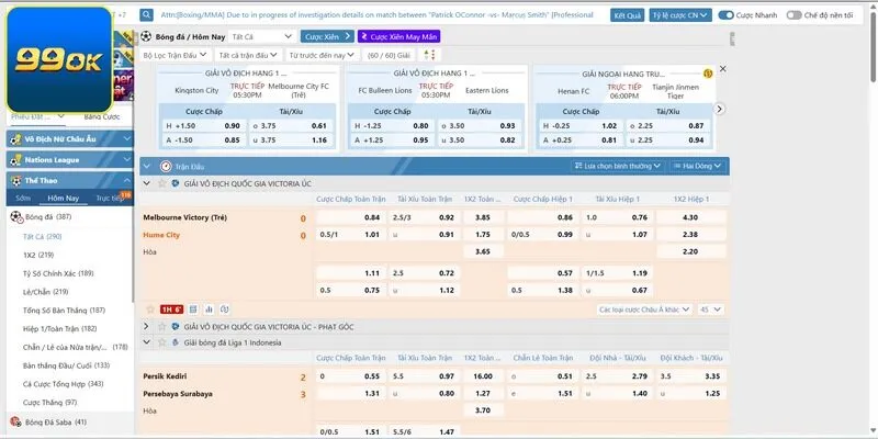 Thể thao 99OK được đánh giá là một trong những nền tảng cá cược hàng đầu